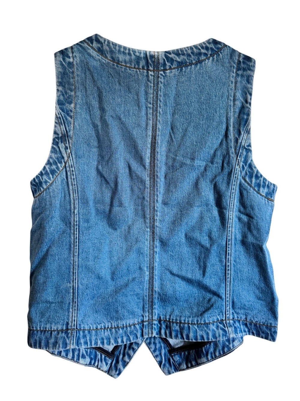 Talbots Light Blue Denim Button Front Vest - Picture 4 of 7